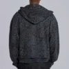 Monster Hoodie in Anthrazit mit Leopardenmuster