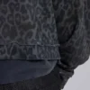 Monster Hoodie in Anthrazit mit Leopardenmuster