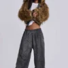 Monster Joggers in Anthrazit mit Leopardenmuster
