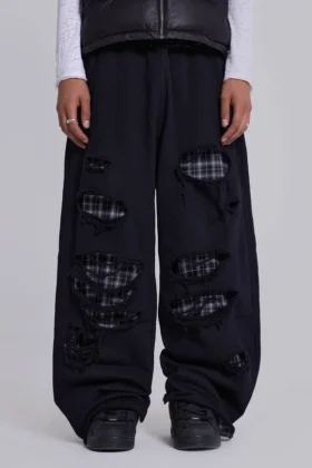 Monster Joggers mit Karomuster und Lagenlook