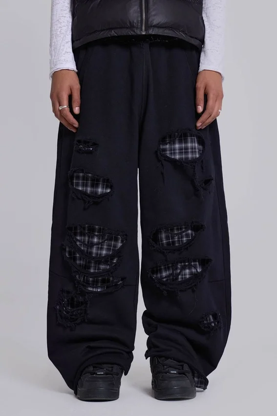 Monster Joggers mit Karomuster und Lagenlook