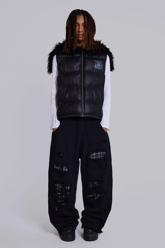 Monster Joggers mit Karomuster und Lagenlook