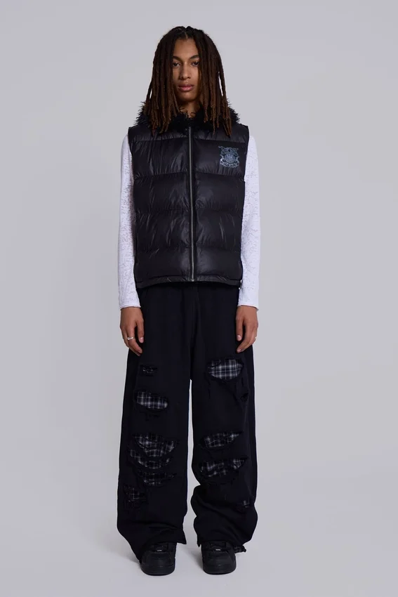 Monster Joggers mit Karomuster und Lagenlook