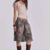 Monster Joggers-Shorts im Woodland-Camo-Look