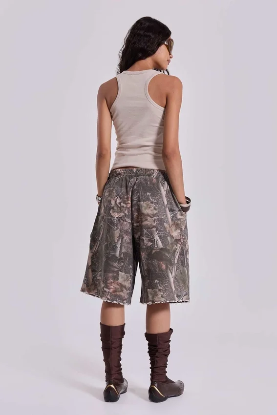 Monster Joggers-Shorts im Woodland-Camo-Look