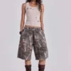 Monster Joggers-Shorts im Woodland-Camo-Look