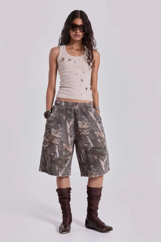 Monster Joggers-Shorts im Woodland-Camo-Look