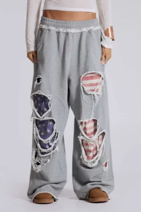 Monster Joggers „Stars and Stripes“ im Distressed-Look