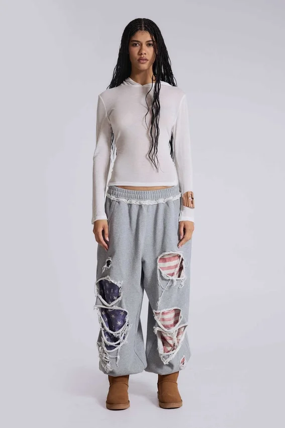 Monster Joggers „Stars and Stripes“ im Distressed-Look