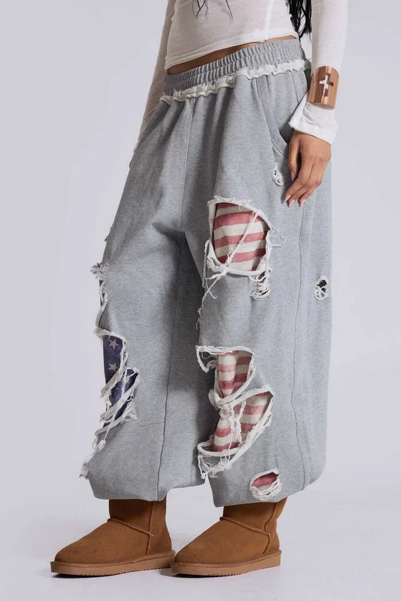 Monster Joggers „Stars and Stripes“ im Distressed-Look
