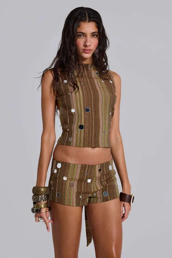 Myrica Mirror Mini-Shorts