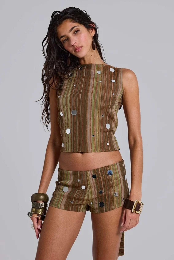Myrica Mirror Mini-Shorts