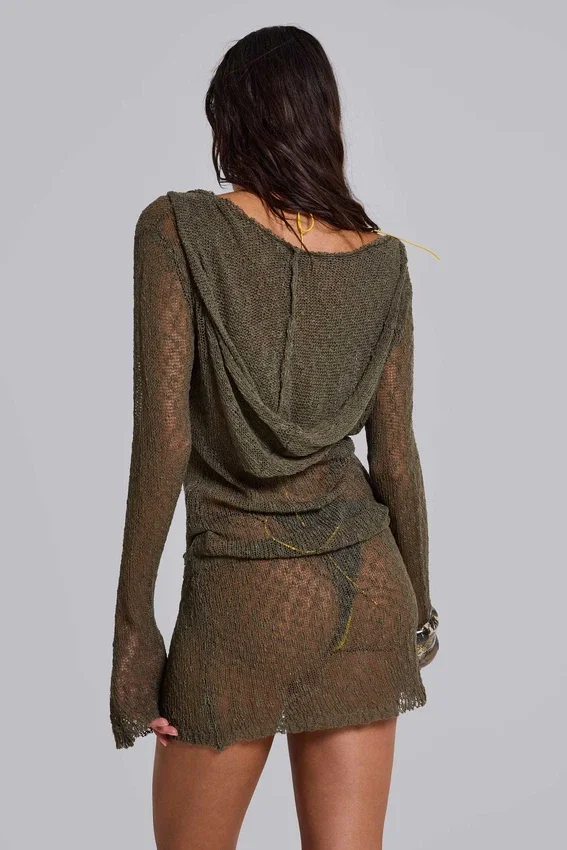 Naia Strick-Minikleid mit Kapuze