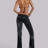 Nivi-Satin-Hose im Kettenhemd-Look in Schwarz