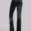 Nivi-Satin-Hose im Kettenhemd-Look in Schwarz