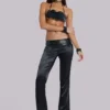 Nivi-Satin-Hose im Kettenhemd-Look in Schwarz