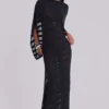 Noir-Strick-Maxikleid in Schwarz
