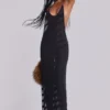 Noir-Strick-Maxikleid in Schwarz