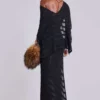 Noir-Strick-Maxikleid in Schwarz