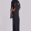 Noir-Strick-Maxikleid in Schwarz