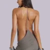 Noir-Strick-Minikleid in Trüffel