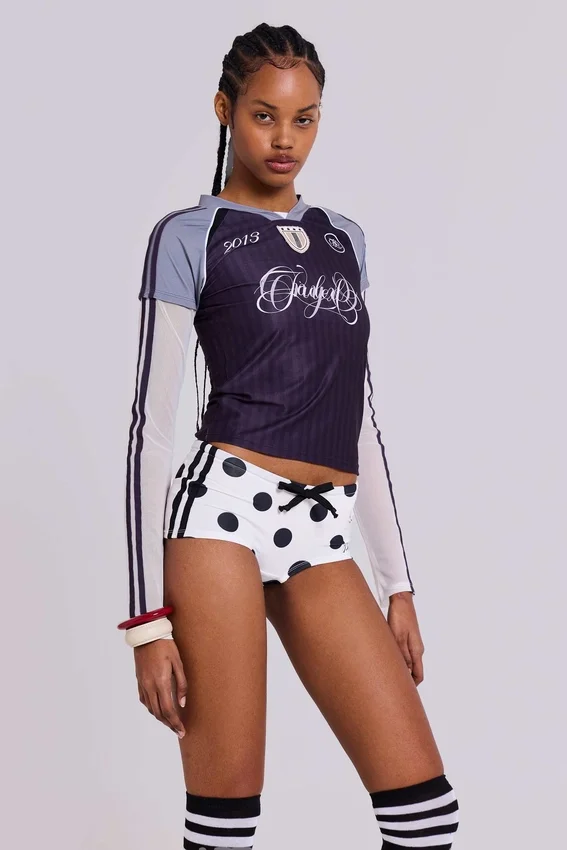 Nr. 13 Fußball-Minishorts mit Polka-Dots