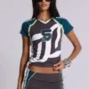 Nr. 5 Baby-T-Shirt „Football“ mit Schnürung