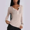 Oatmeal Haze Henley-Oberteil