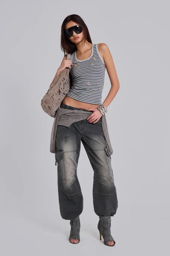 Off-Duty-Cargohose mit geradem Bein