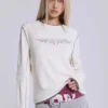 Off-White-T-Shirt mit Tattoo-Applikation