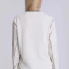 Off-White-T-Shirt mit Tattoo-Applikation
