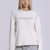 Off-White-T-Shirt mit Tattoo-Applikation