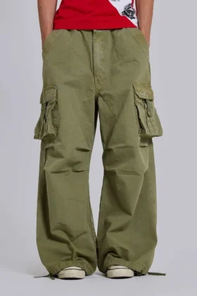 Olive XL Parachute Cargo Pants