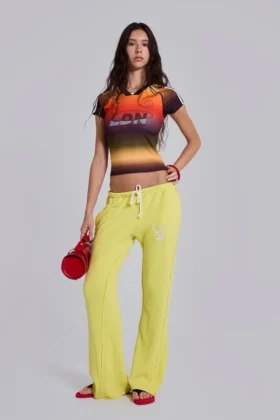 Cleo Jogginghose mit lockerer Bootcut-Passform in Neon