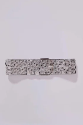 Osmium-Gürtel mit Nieten in Silber