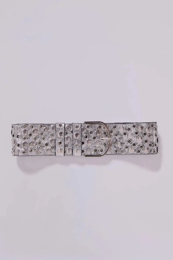 Osmium-Gürtel mit Nieten in Silber