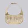 Osmium-Ledertasche mit Nieten in Creme