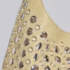 Osmium-Ledertasche mit Nieten in Creme