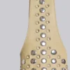 Osmium-Ledertasche mit Nieten in Creme