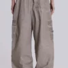 Parachute Pants in Stone-Oil-Waschung