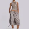 Parachute-Shorts in Stone-Oil-Wash