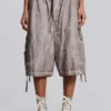 Parachute-Shorts in Stone-Oil-Wash