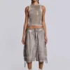 Parachute-Shorts in Stone-Oil-Wash