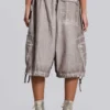 Parachute-Shorts in Stone-Oil-Wash