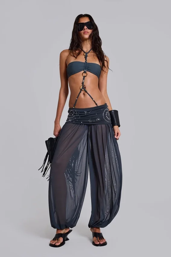 Pelagia Ballonhose mit Umschlag und Nieten