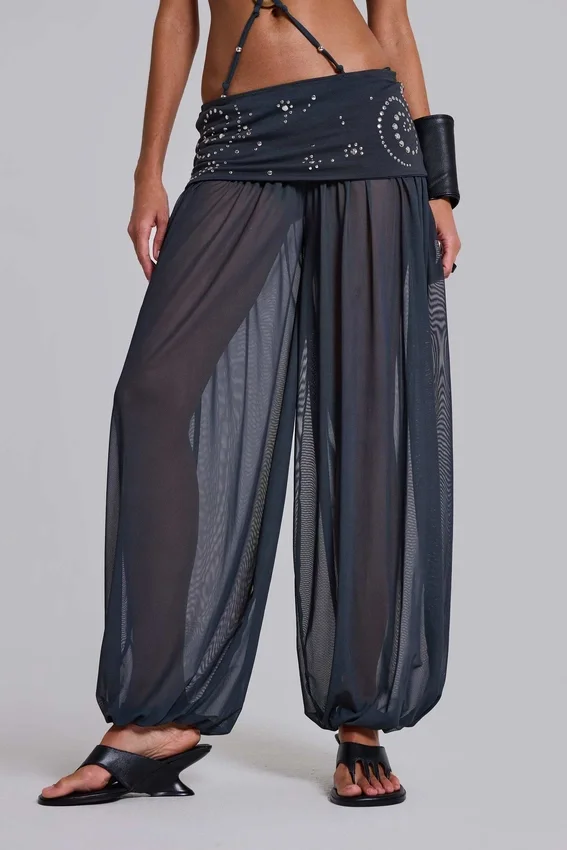Pelagia Ballonhose mit Umschlag und Nieten