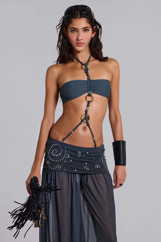 Pelagia Ballonhose mit Umschlag und Nieten