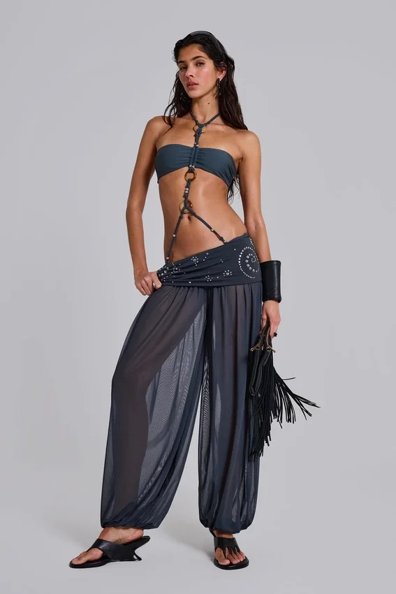 Pelagia Ballonhose mit Umschlag und Nieten