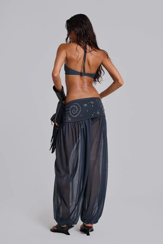 Pelagia Ballonhose mit Umschlag und Nieten