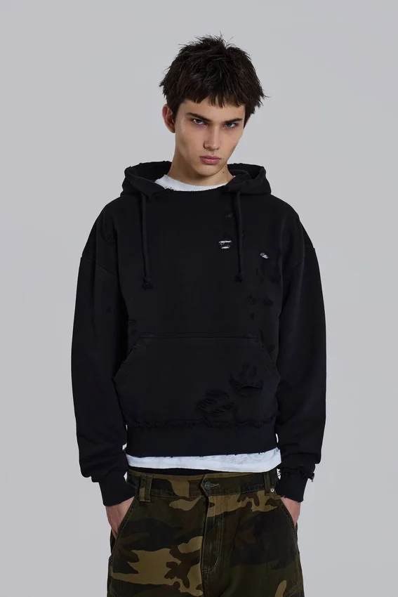 Pullover „Bitten“ Hoodie in Schwarz